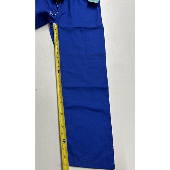 Expo V Neck women size small nurse medical uniform pants and top in royal blue - Picture 9 of 11